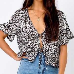 COPY - Princess Polly Arman Leopard Tie Up Top
